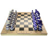 Шахматы деревянные с росписью Сине-белые, Вятские